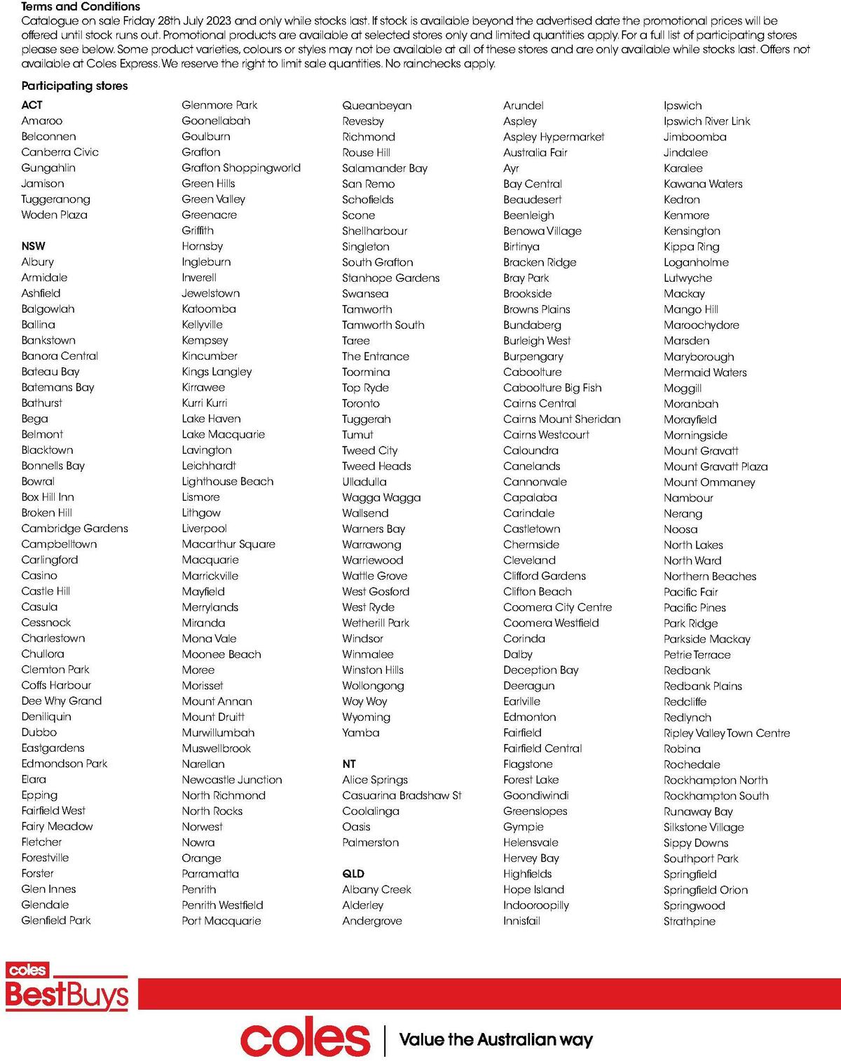 Coles Best Buys - Kitchen to Table Catalogues from 28 July