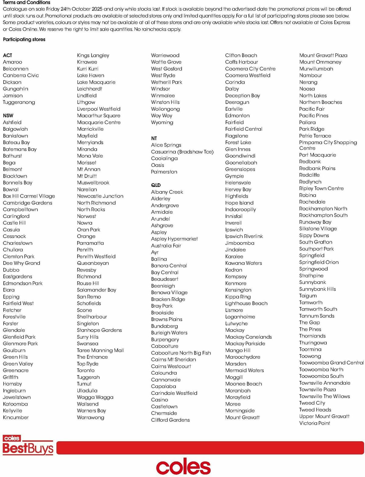 Coles Best Buys - Alfresco Dining Catalogues from 24 October