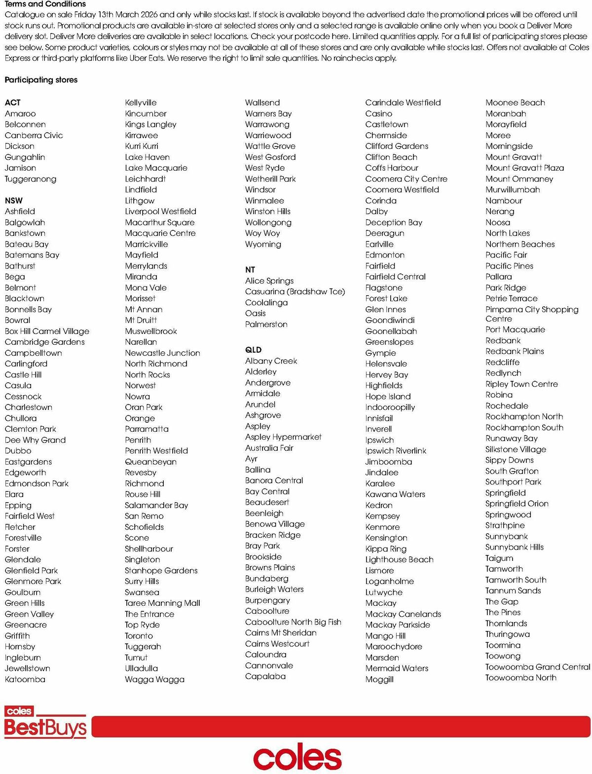 Coles Best Buys - Getaway Gear Catalogues from 13 March