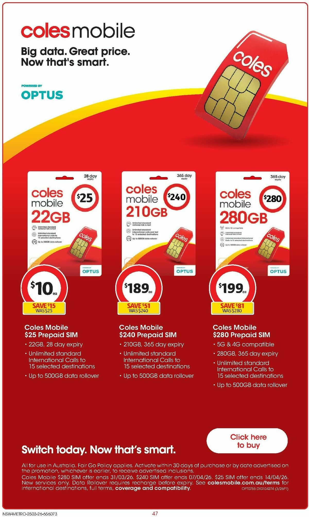 Coles Catalogues from 25 March