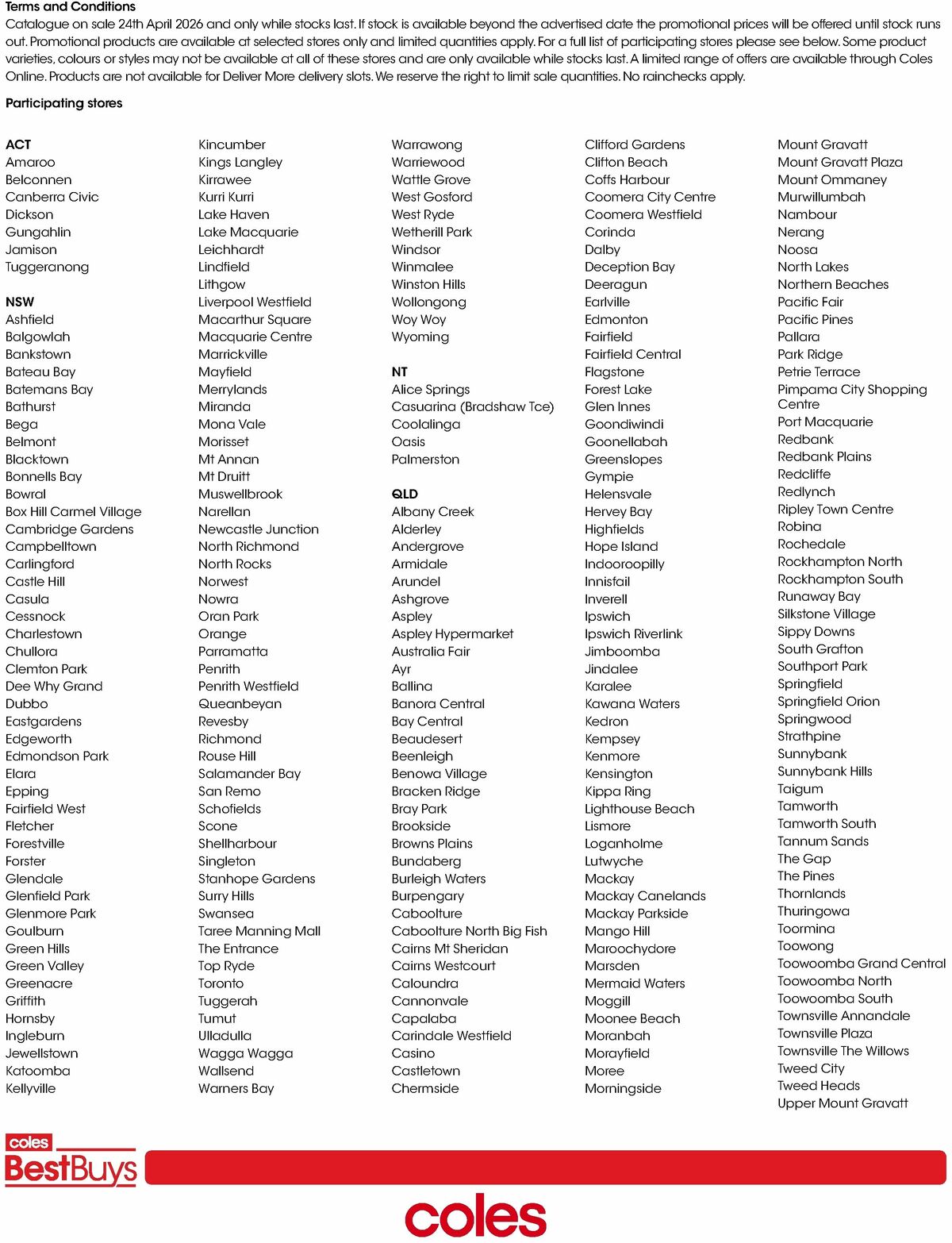 Coles Best Buys - Better Living Catalogues from 24 April