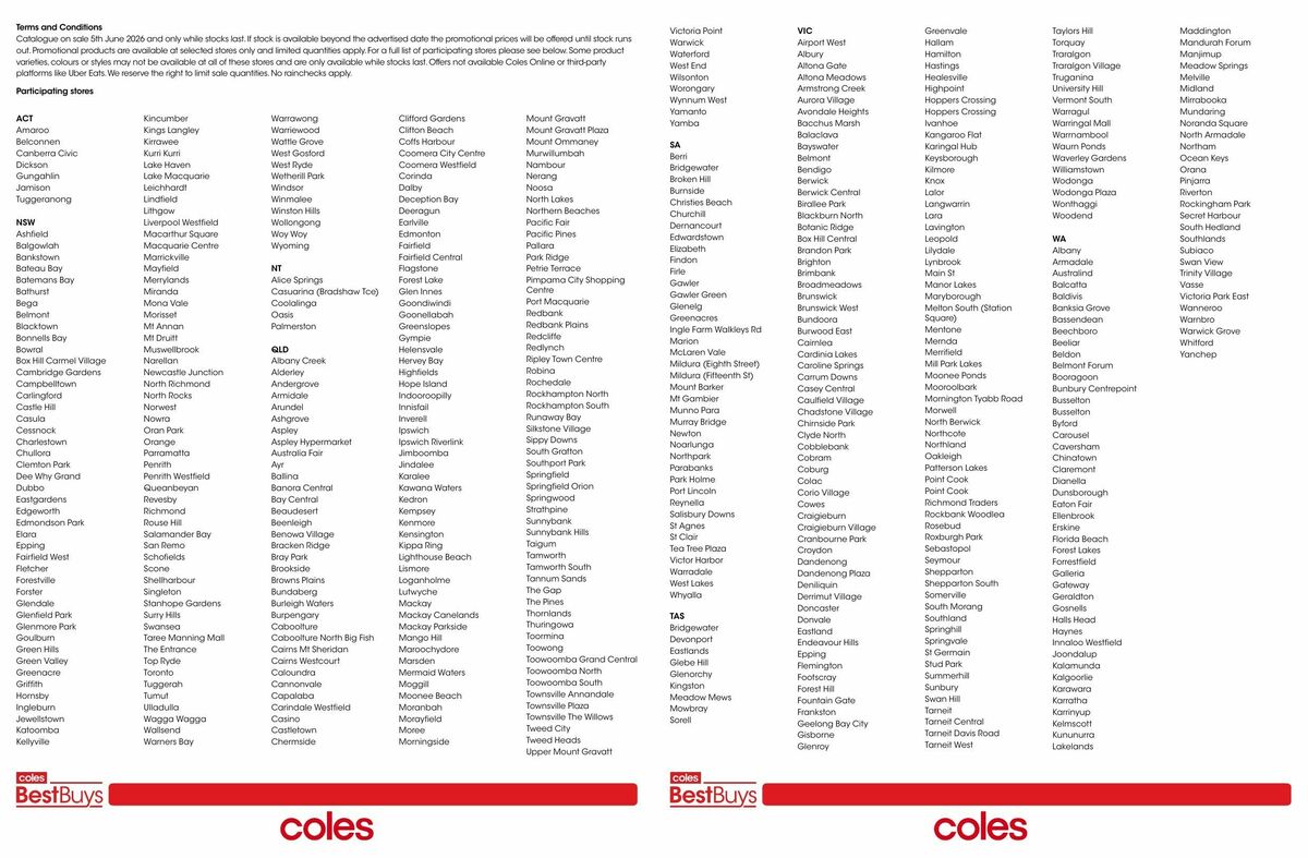 Coles Best Buys - Travel Ready Catalogues from 5 June