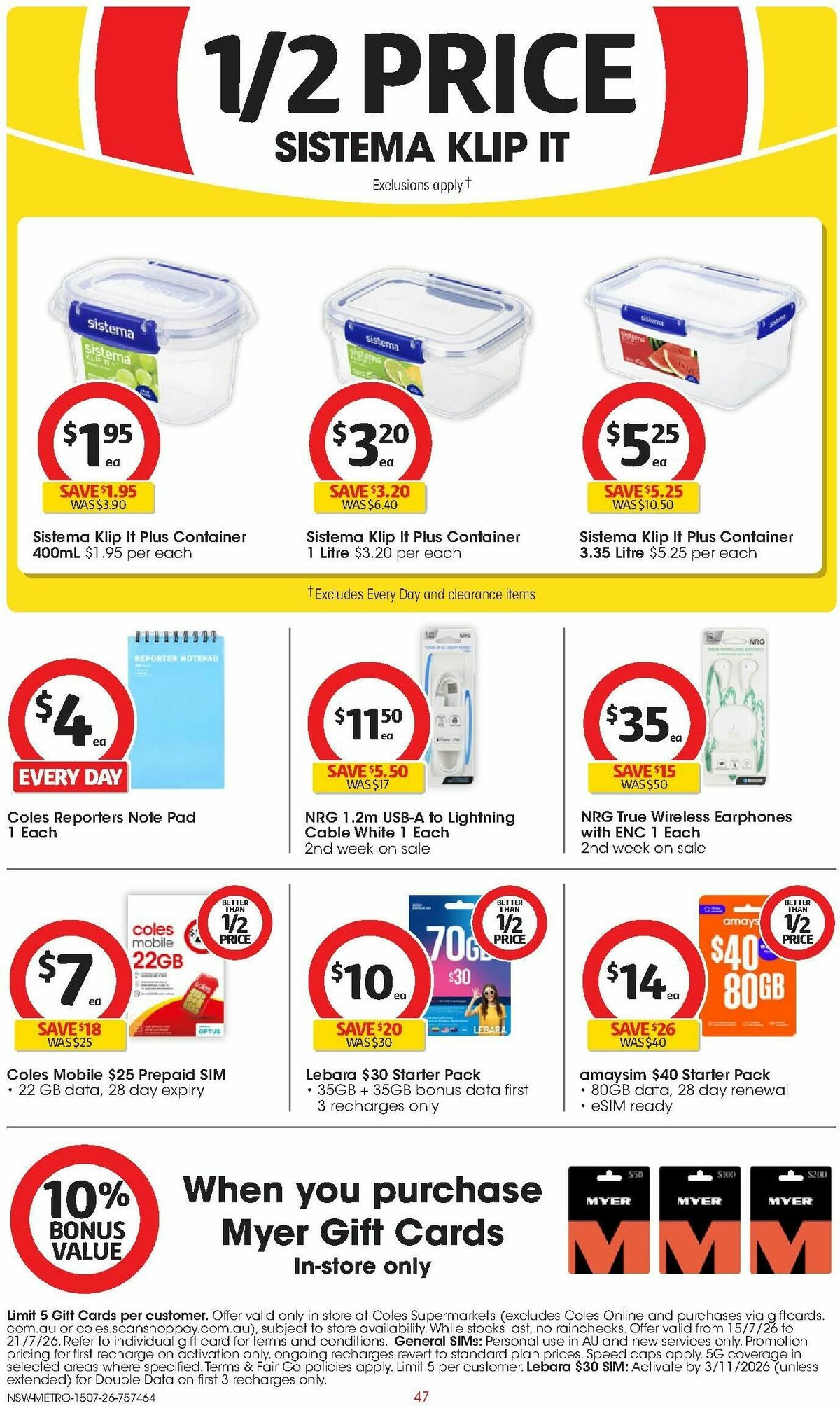 Coles Catalogues from 15 July