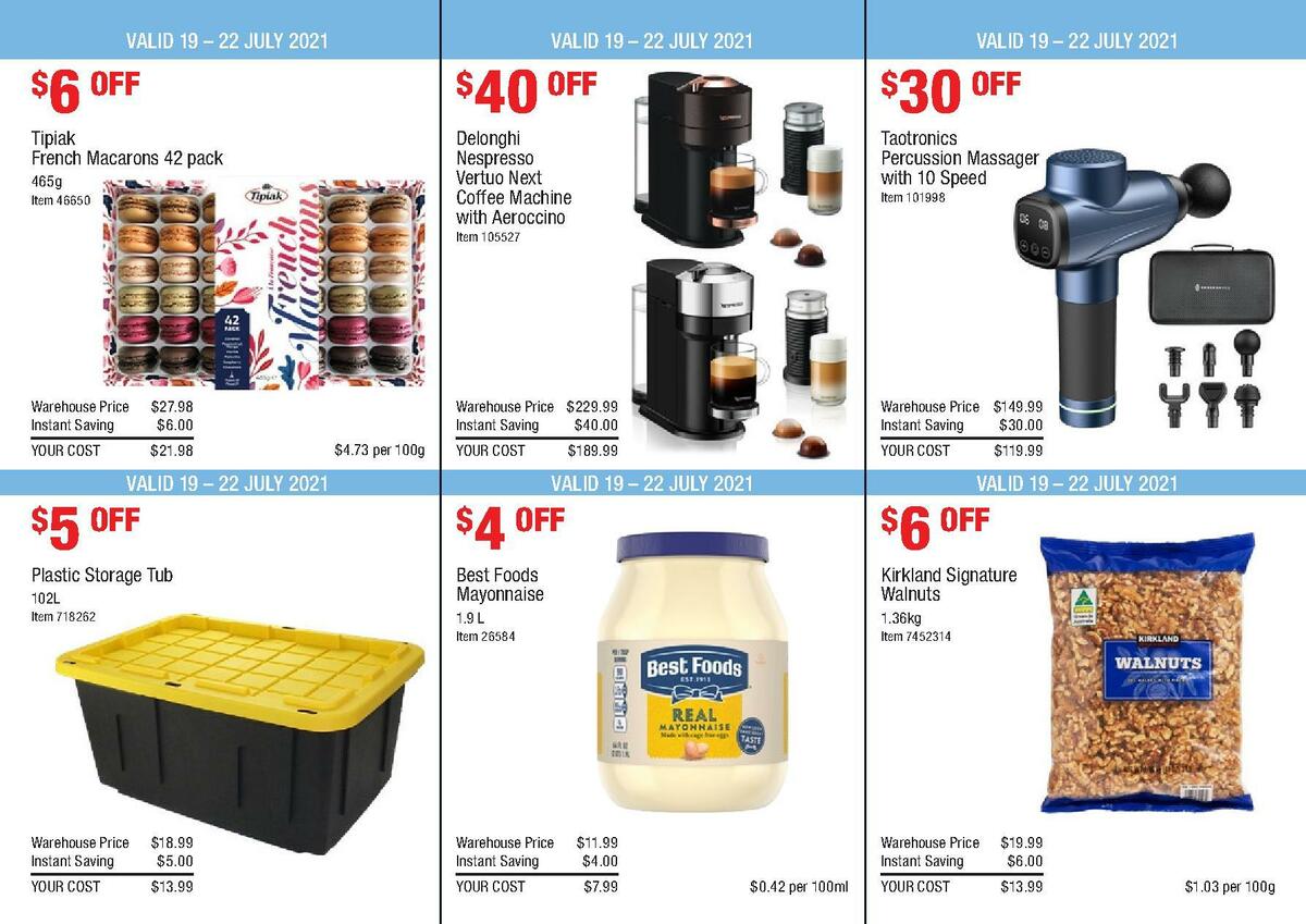 Costco In-Warehouse Savings Catalogues from 19 July
