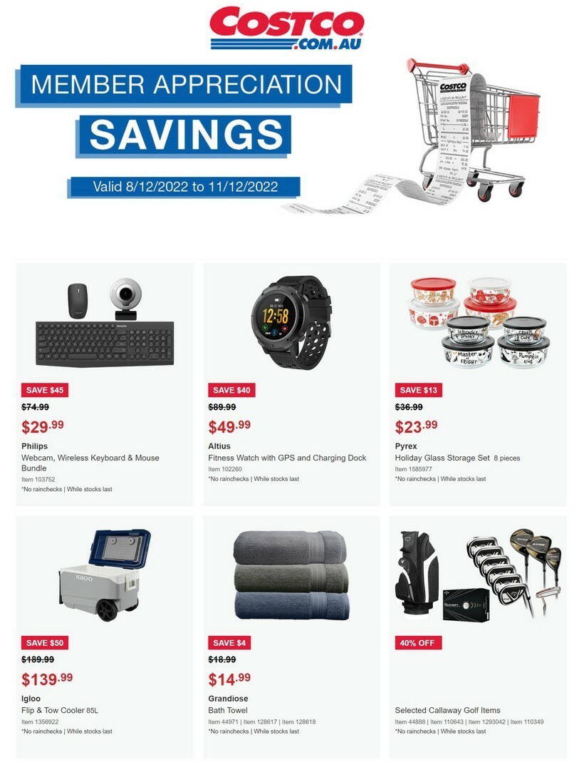 Costco Member Appreciation savings Catalogues from 8 December