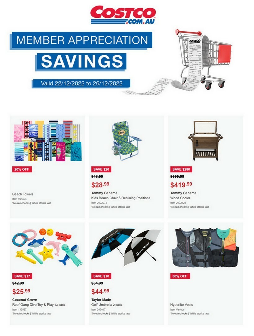 Costco Member Appreciation savings Catalogues from 22 December