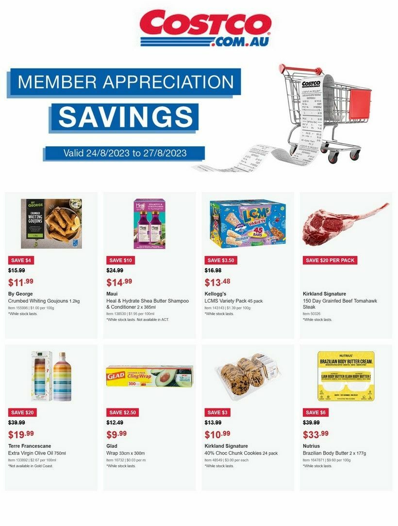 Costco Member Appreciation savings Catalogues from 24 August