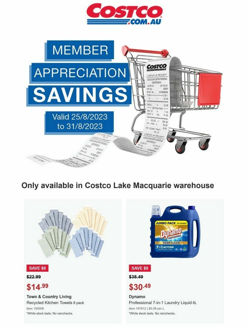 Costco Lake Macquarie Member Appreciation Savings Catalogues from 25 August