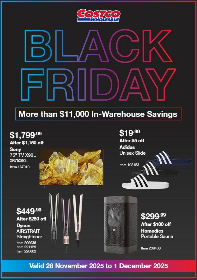 Costco Black Friday Catalogues from 28 November