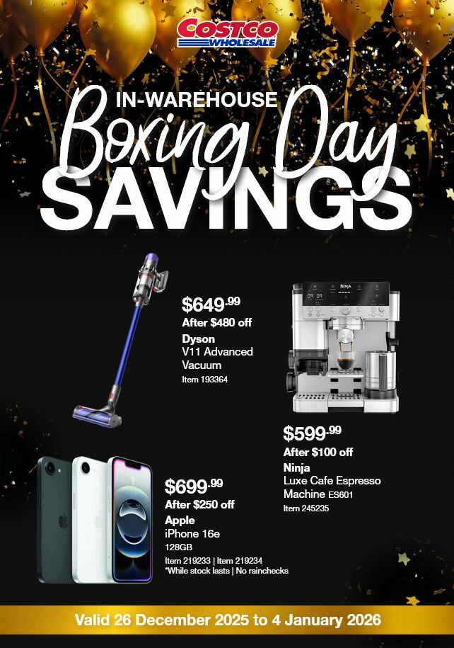 Costco Boxing Day Savings! Catalogues from 26 December