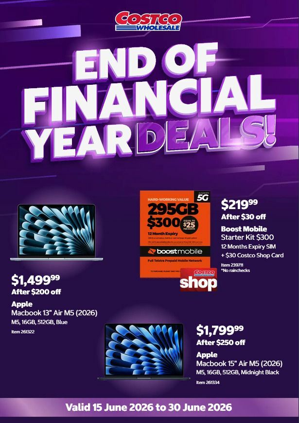 Costco End of Financial Year Deals Catalogues from 15 June