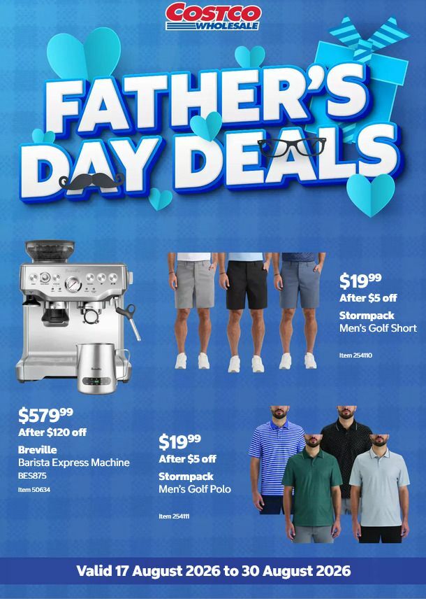 Costco Father's Day Catalogues from 17 August