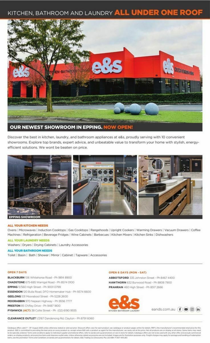 E&S Catalogues from 1 August