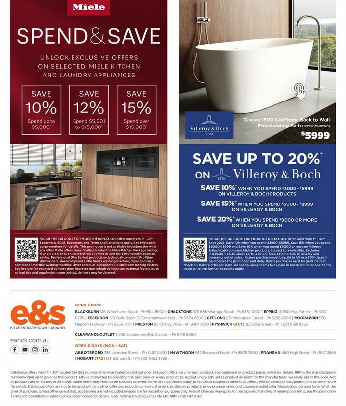 E&S Catalogues from 3 September