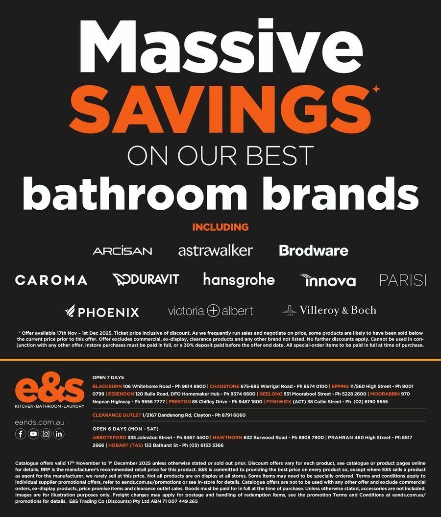 E&S Black Friday Catalogues from 17 November