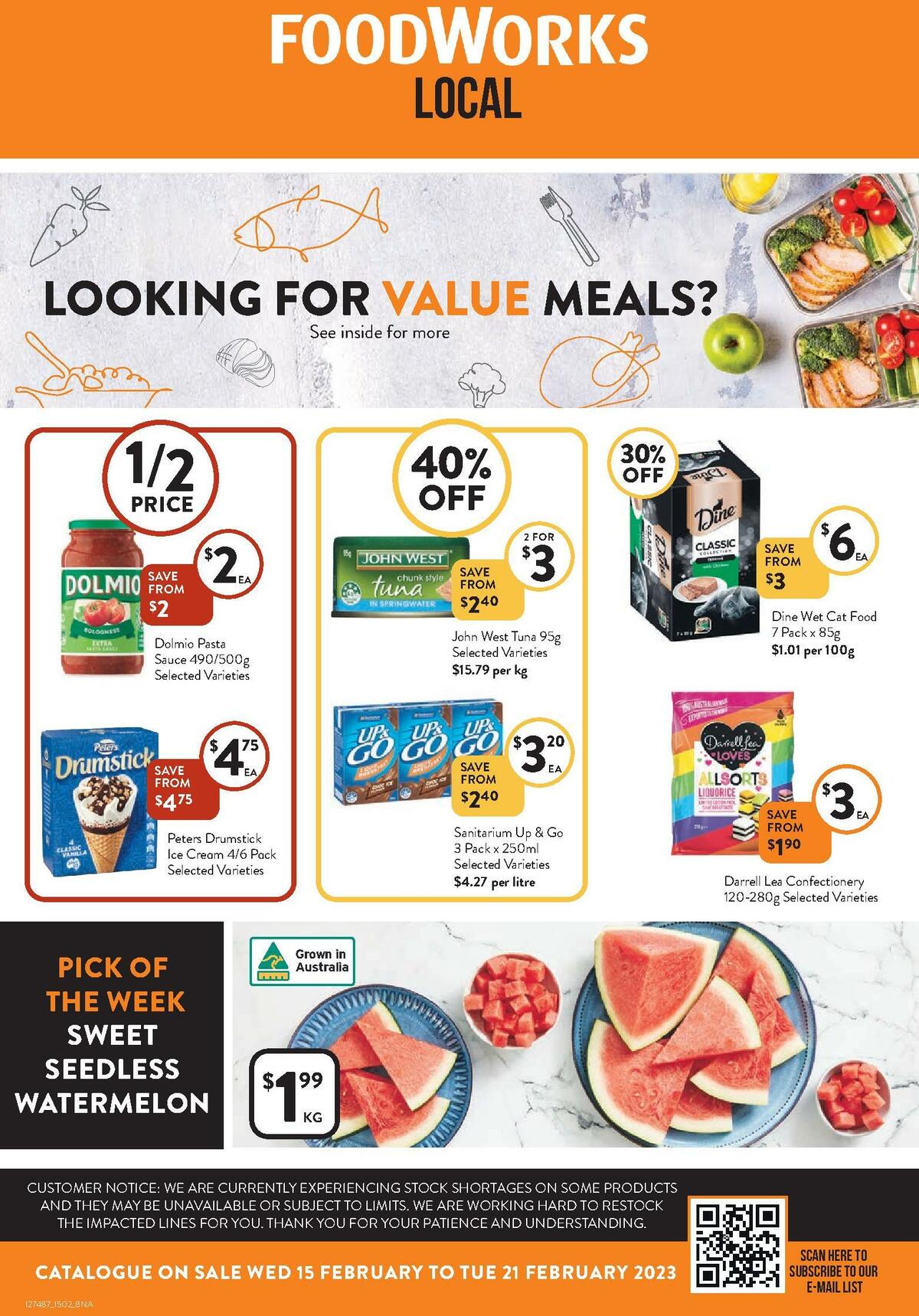 FoodWorks Catalogues from 15 February