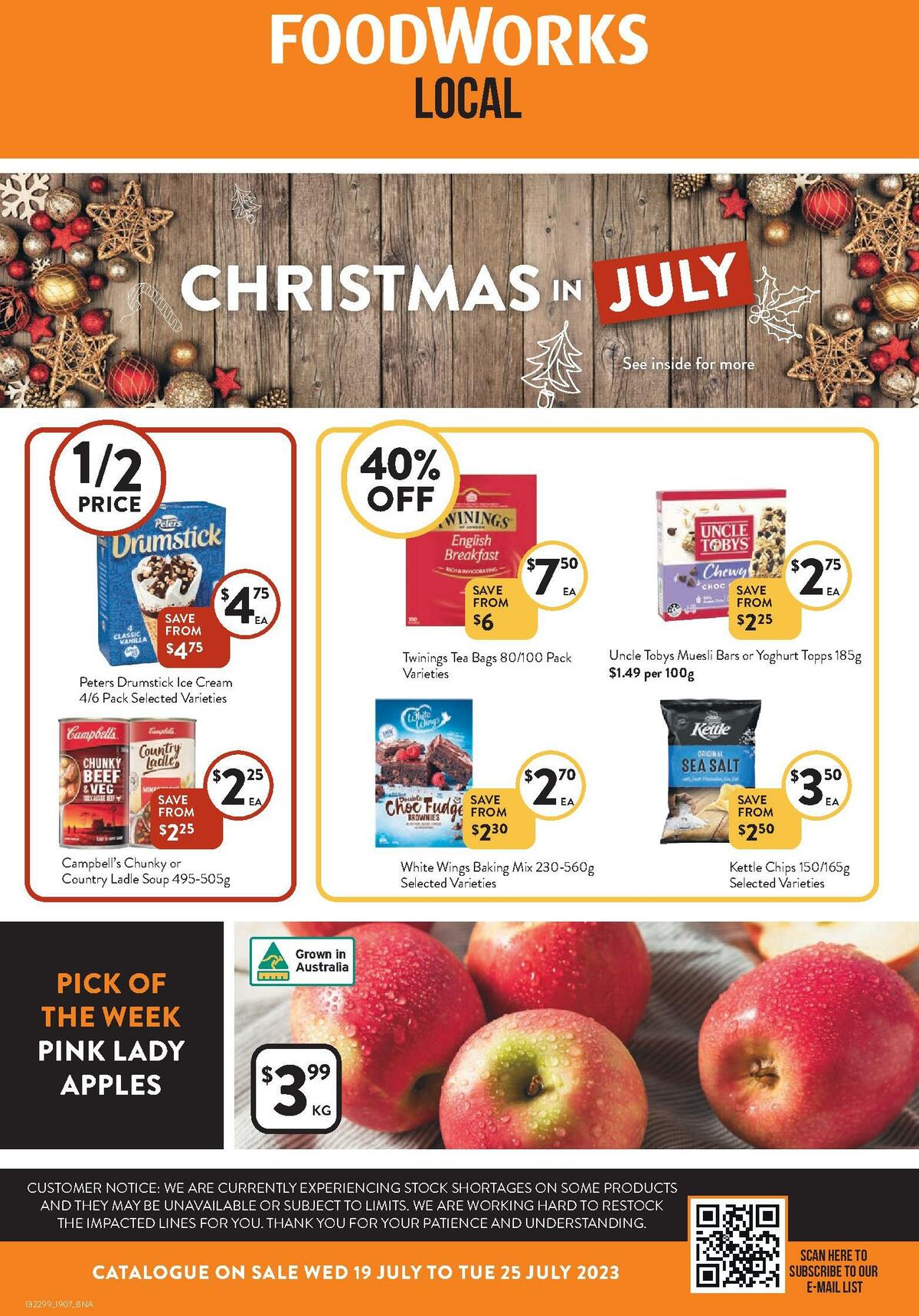 FoodWorks Catalogues from 19 July