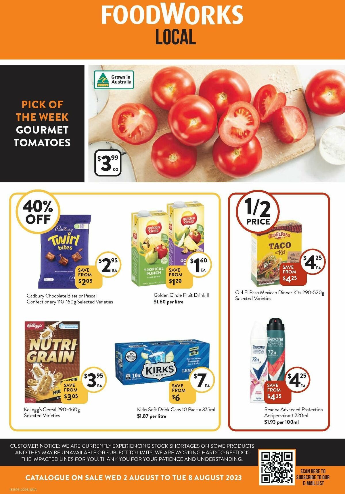 FoodWorks Catalogues from 2 August