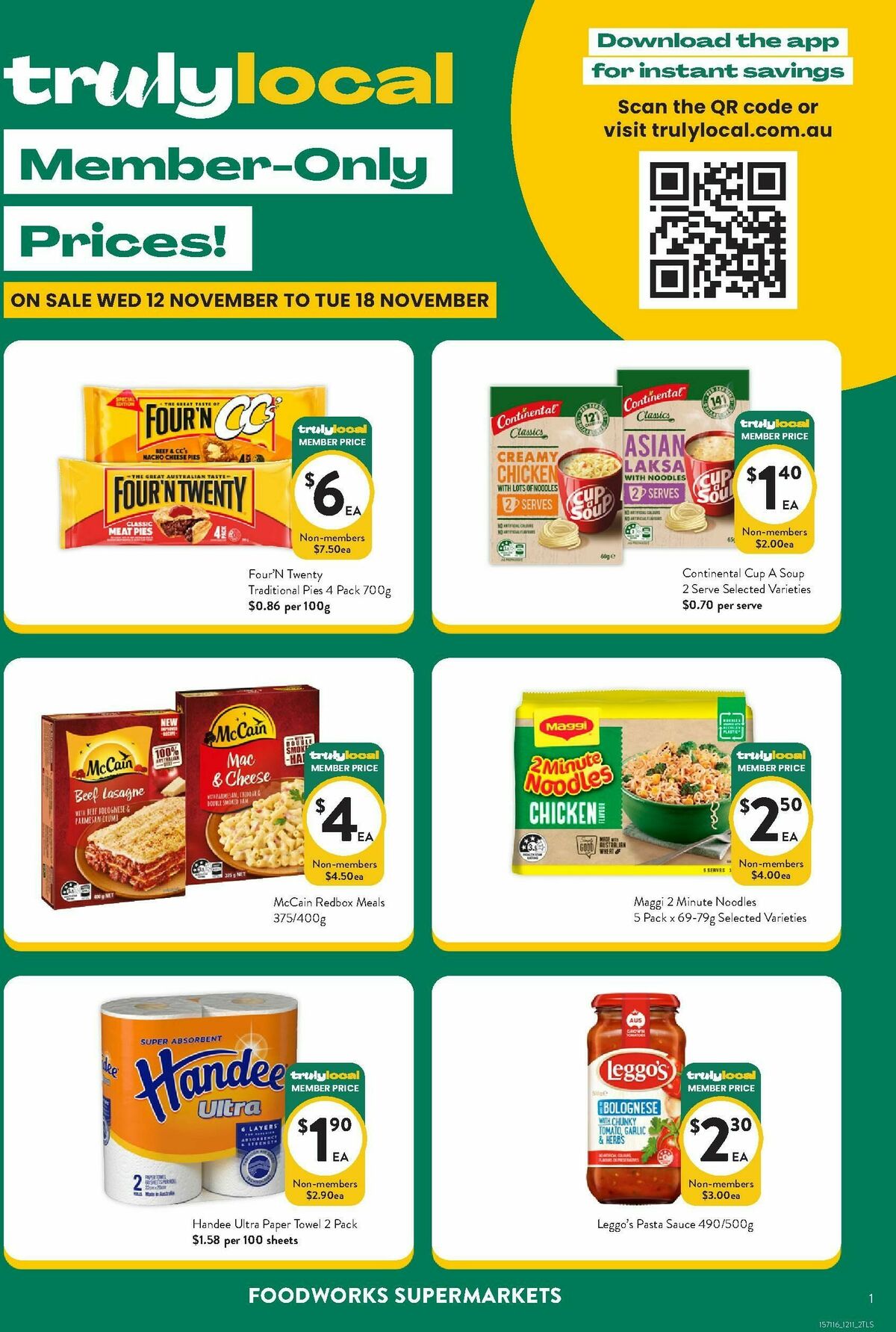 FoodWorks Member Only Prices! Catalogues from 12 November