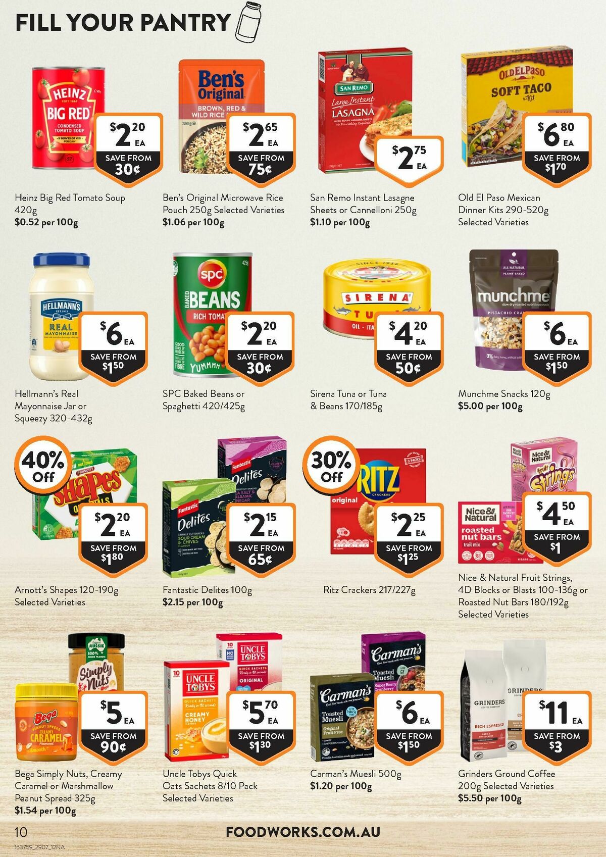FoodWorks Catalogues from 29 July