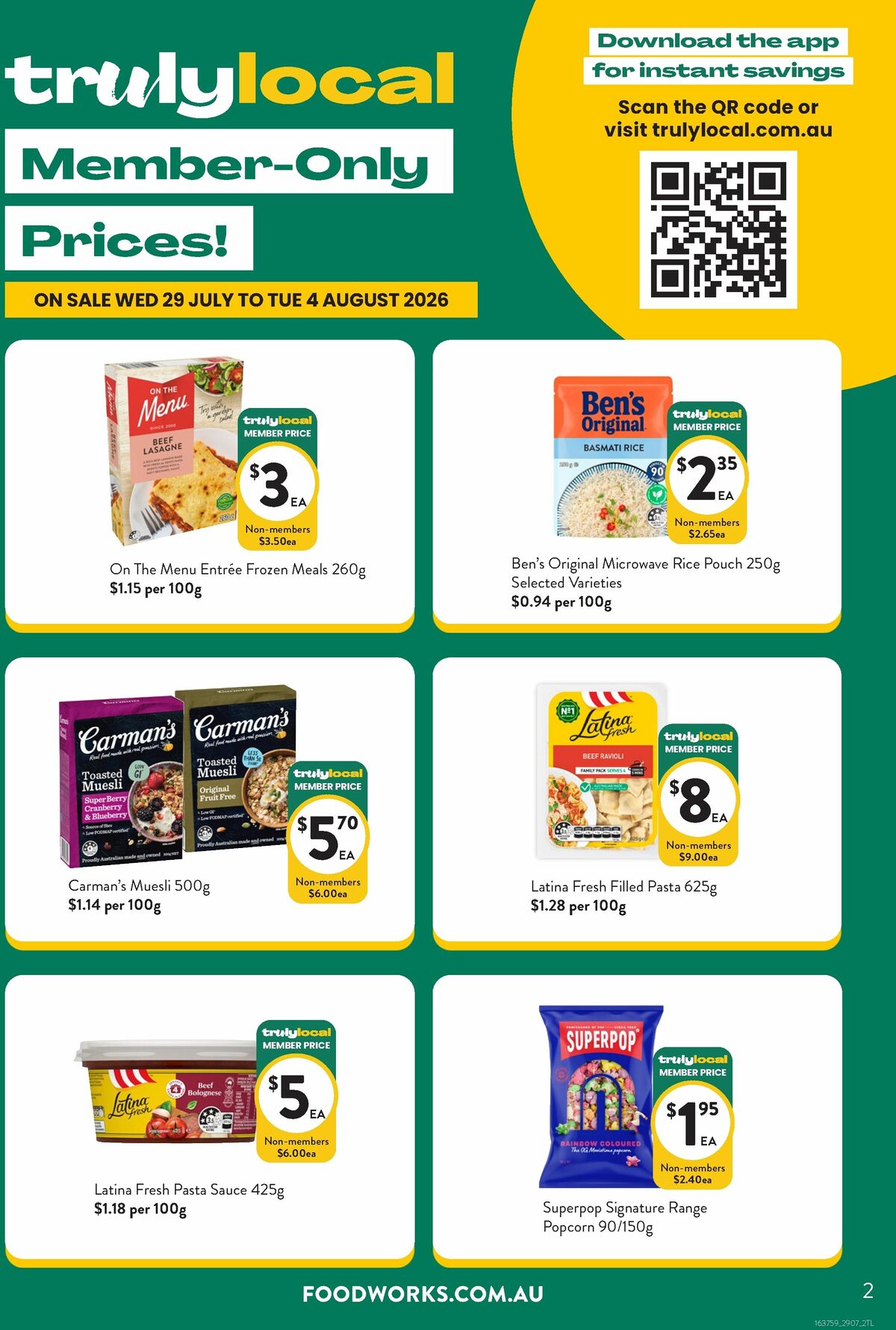 FoodWorks Member Only Prices! Catalogues from 29 July
