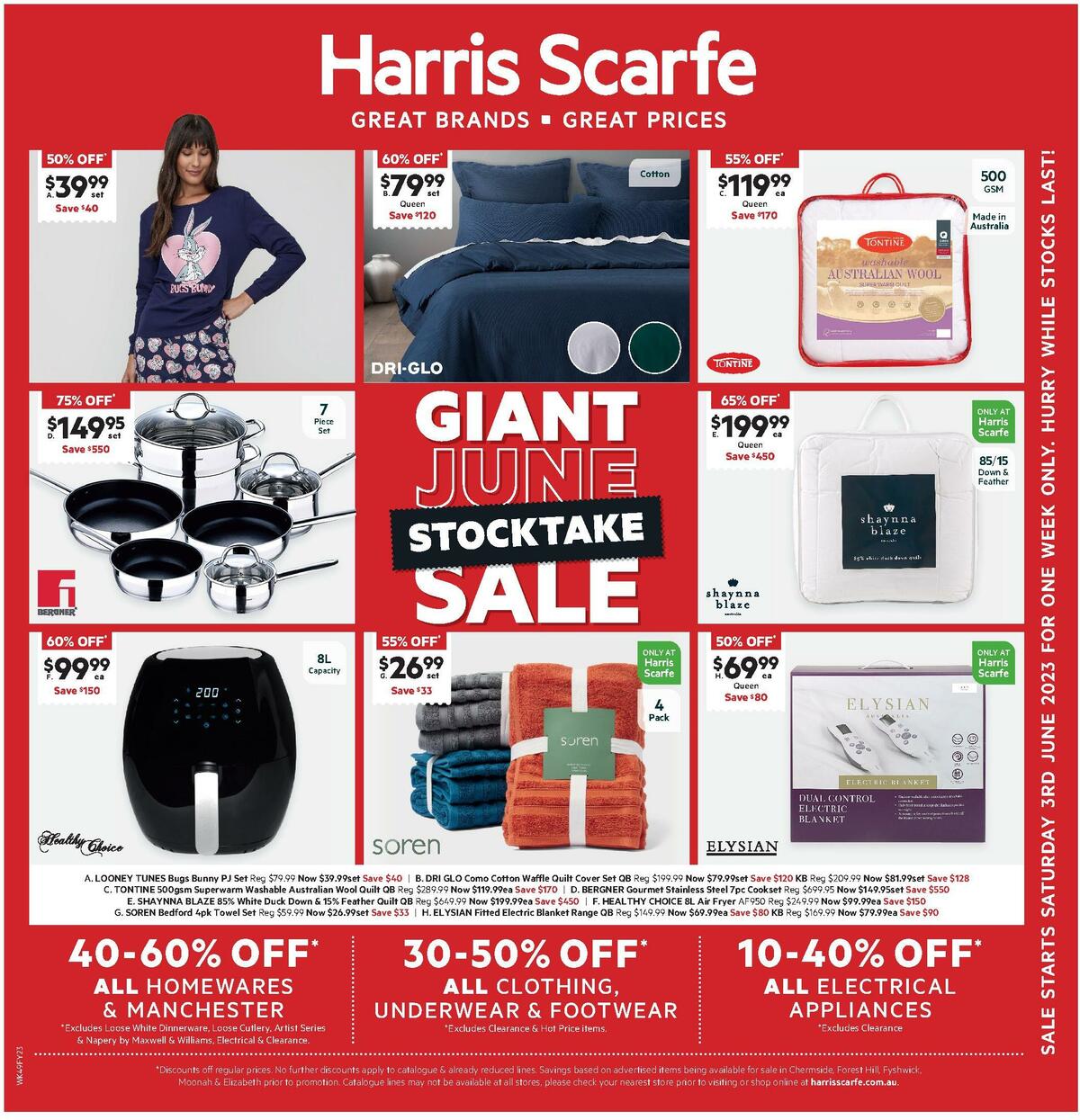 Harris Scarfe Catalogues from 3 June