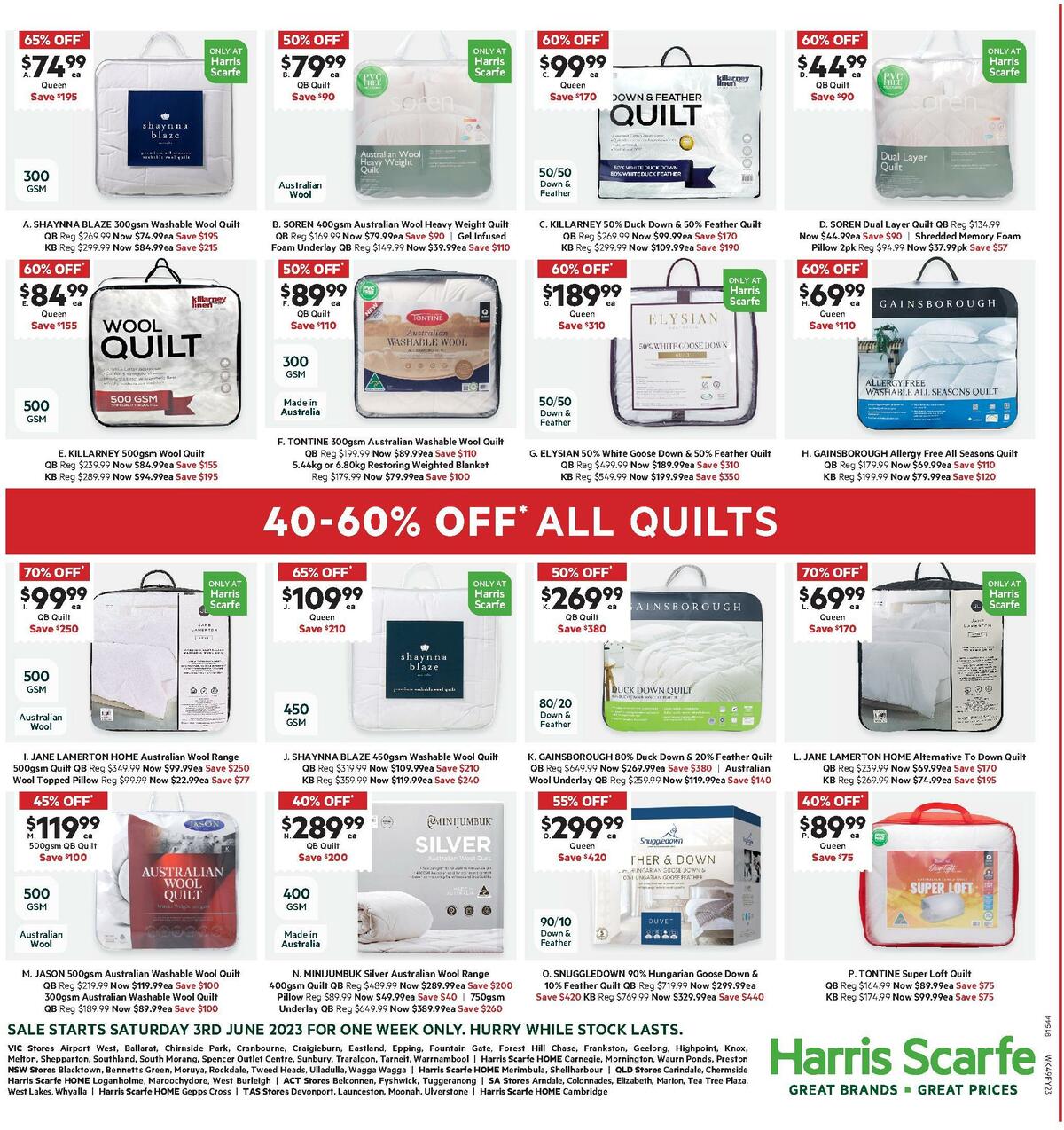 Harris Scarfe Catalogues from 3 June