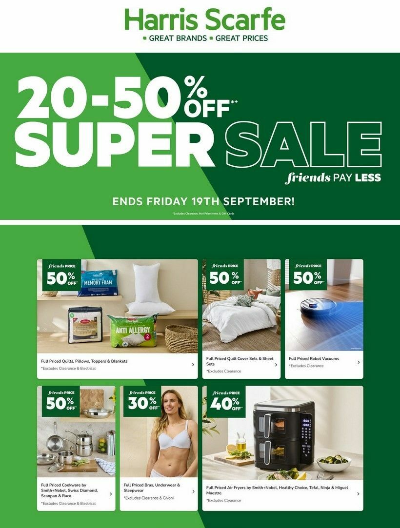 Harris Scarfe Catalogues from 14 September