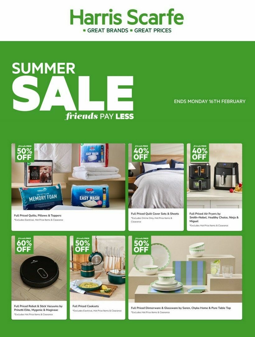 Harris Scarfe Catalogues from 4 February