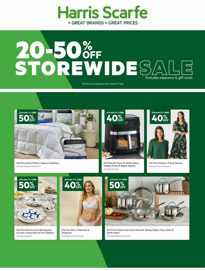 Harris Scarfe Catalogues from 16 February