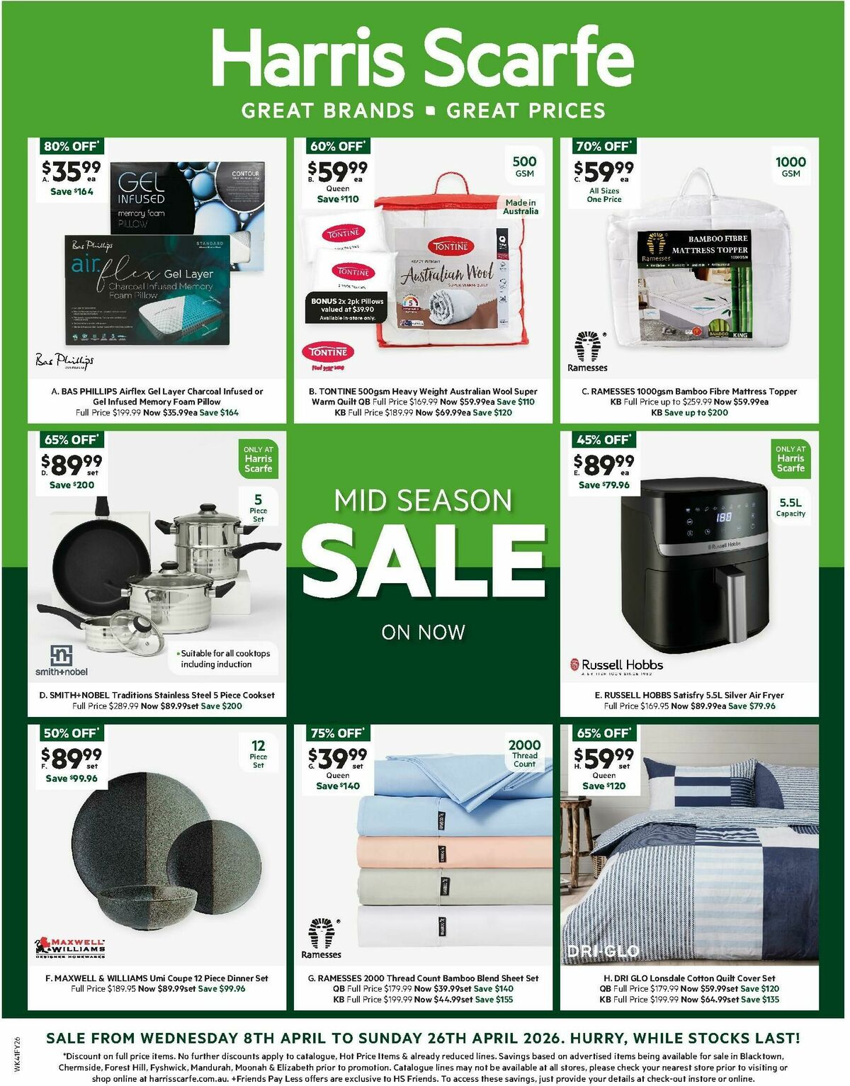 Harris Scarfe Catalogues from 8 April