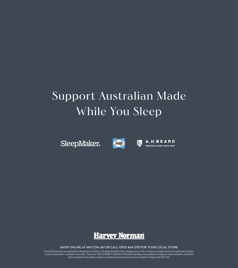 Harvey Norman Australian Made Mattress Catalogues from 20 October