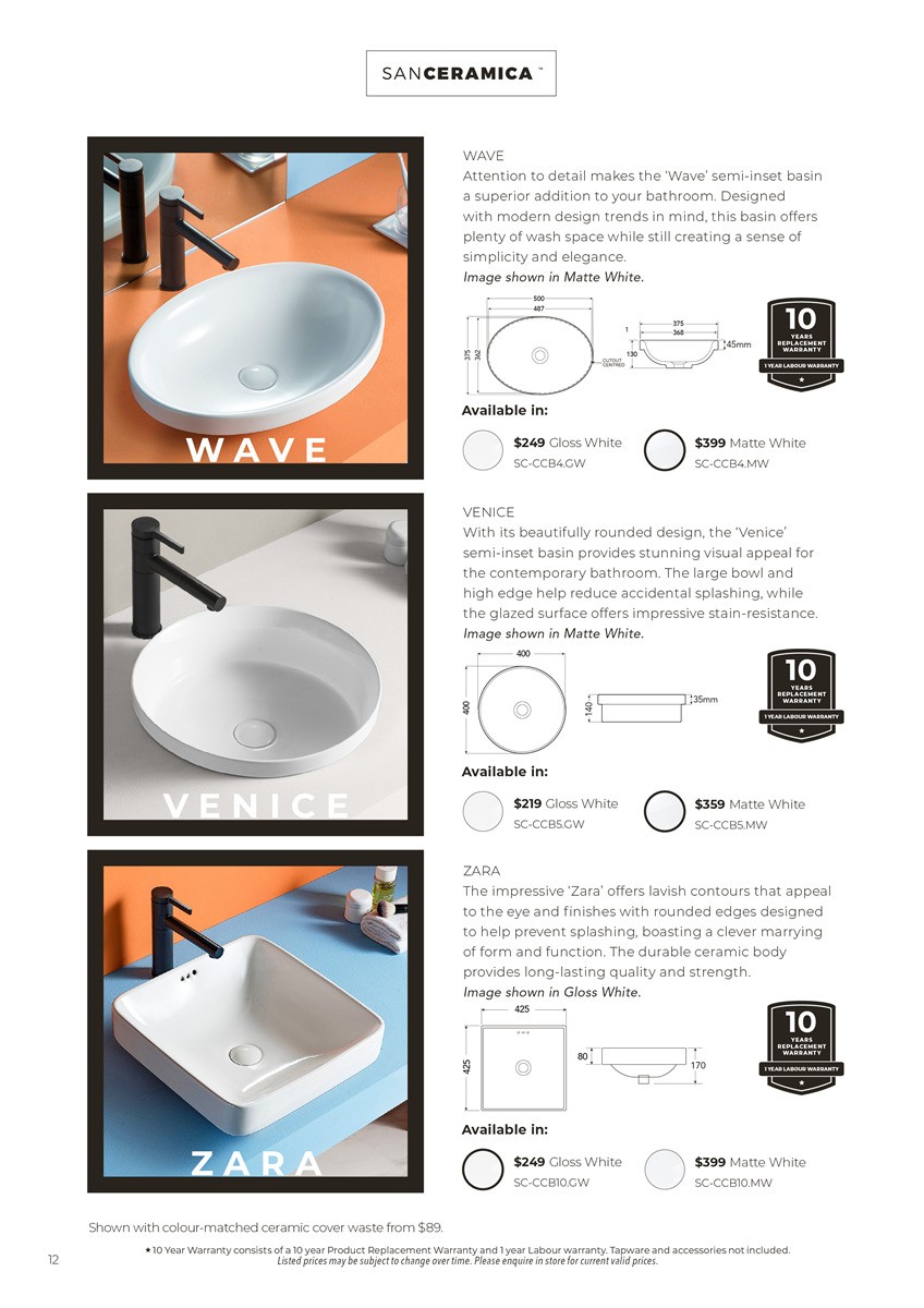 Harvey Norman SanCeramica Catalogues from 6 May