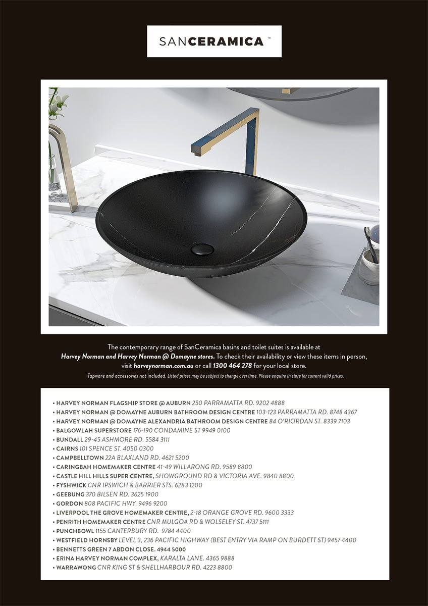Harvey Norman SanCeramica Catalogues from 6 May