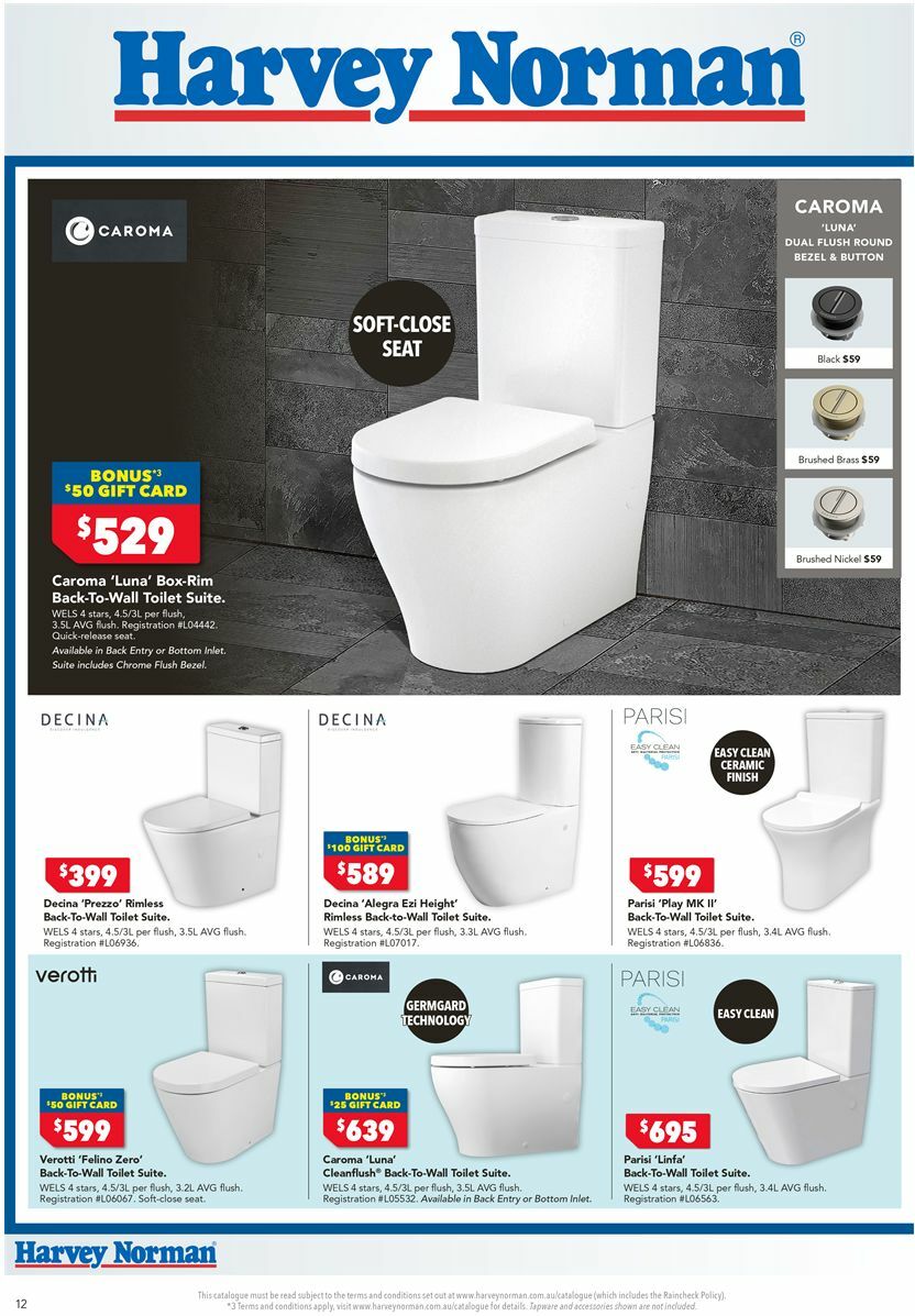 Harvey Norman Bathroom and Tiles January Catalogues from 6 January