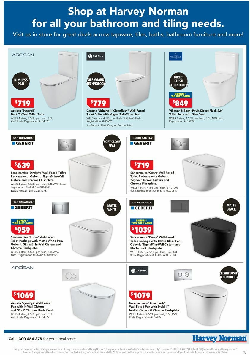 Harvey Norman Bathroom and Tiles January Catalogues from 6 January