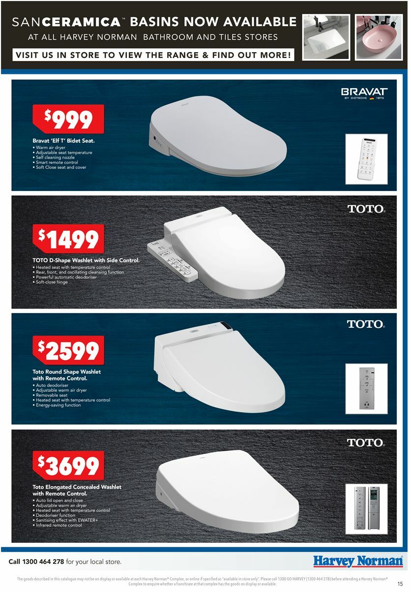 Harvey Norman Bathroom and Tiles January Catalogues from 6 January
