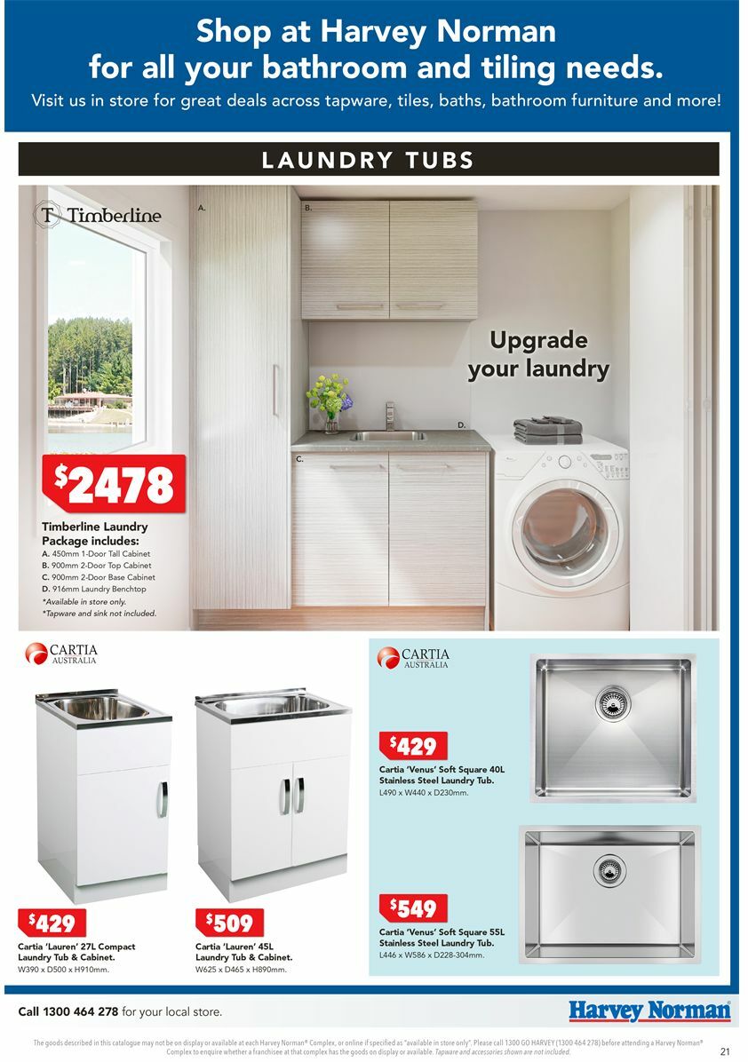 Harvey Norman Bathroom and Tiles January Catalogues from 6 January