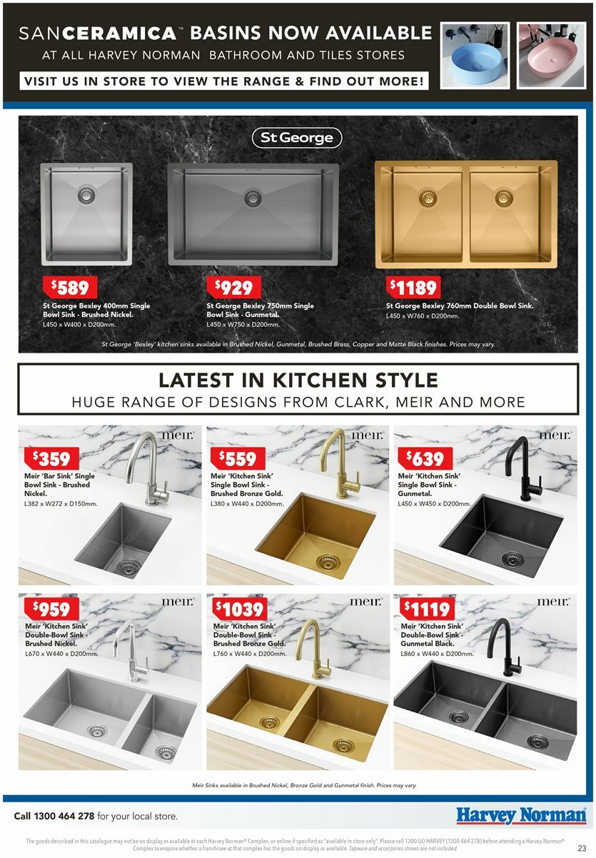 Harvey Norman Bathroom and Tiles January Catalogues from 6 January