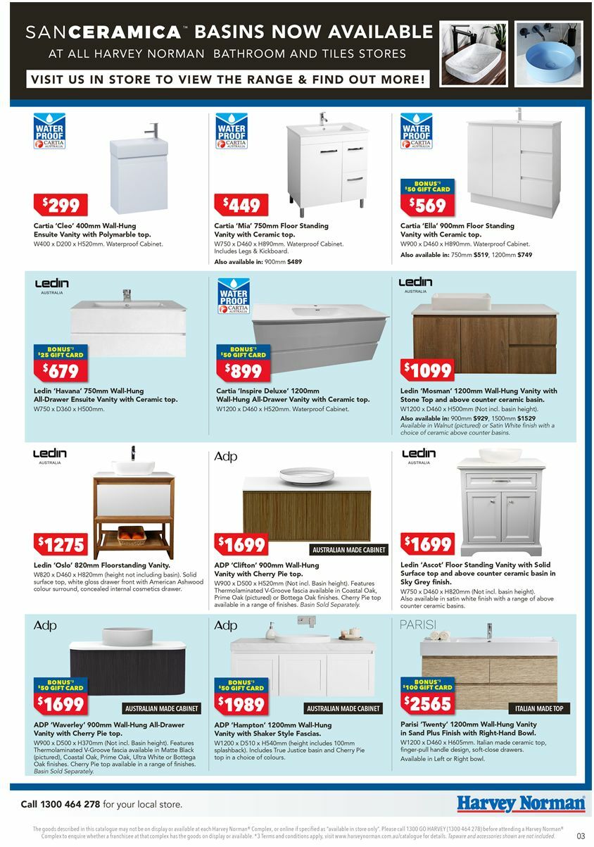 Harvey Norman Bathroom and Tiles January Catalogues from 6 January