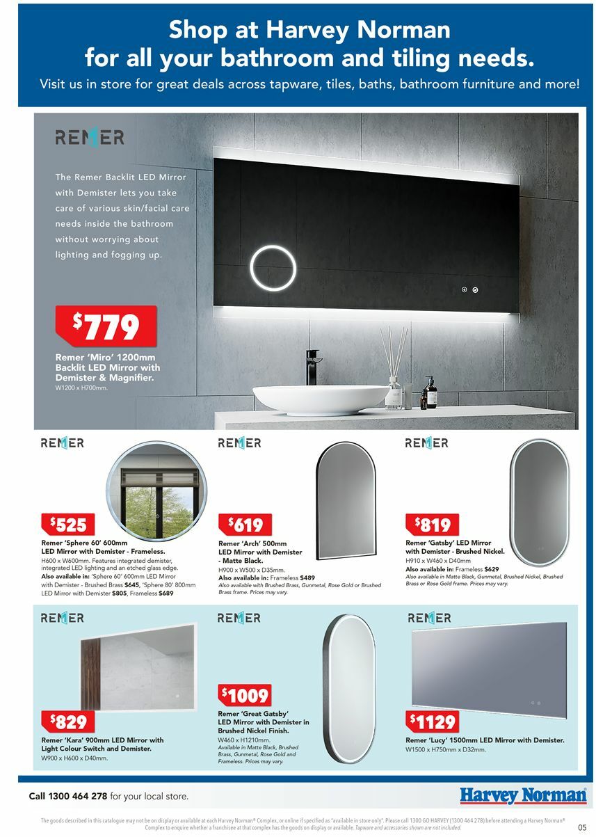 Harvey Norman Bathroom and Tiles January Catalogues from 6 January