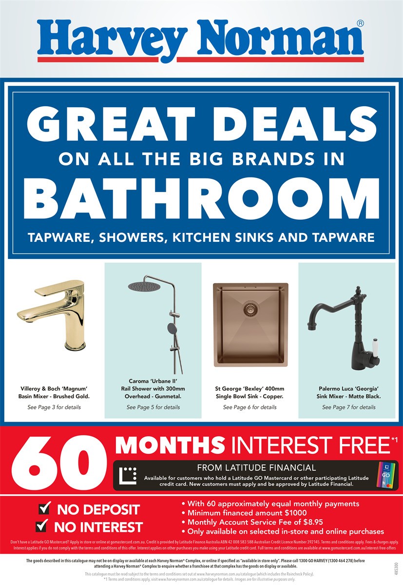 Harvey Norman Bathroom and Tiles February Catalogues from 8 February