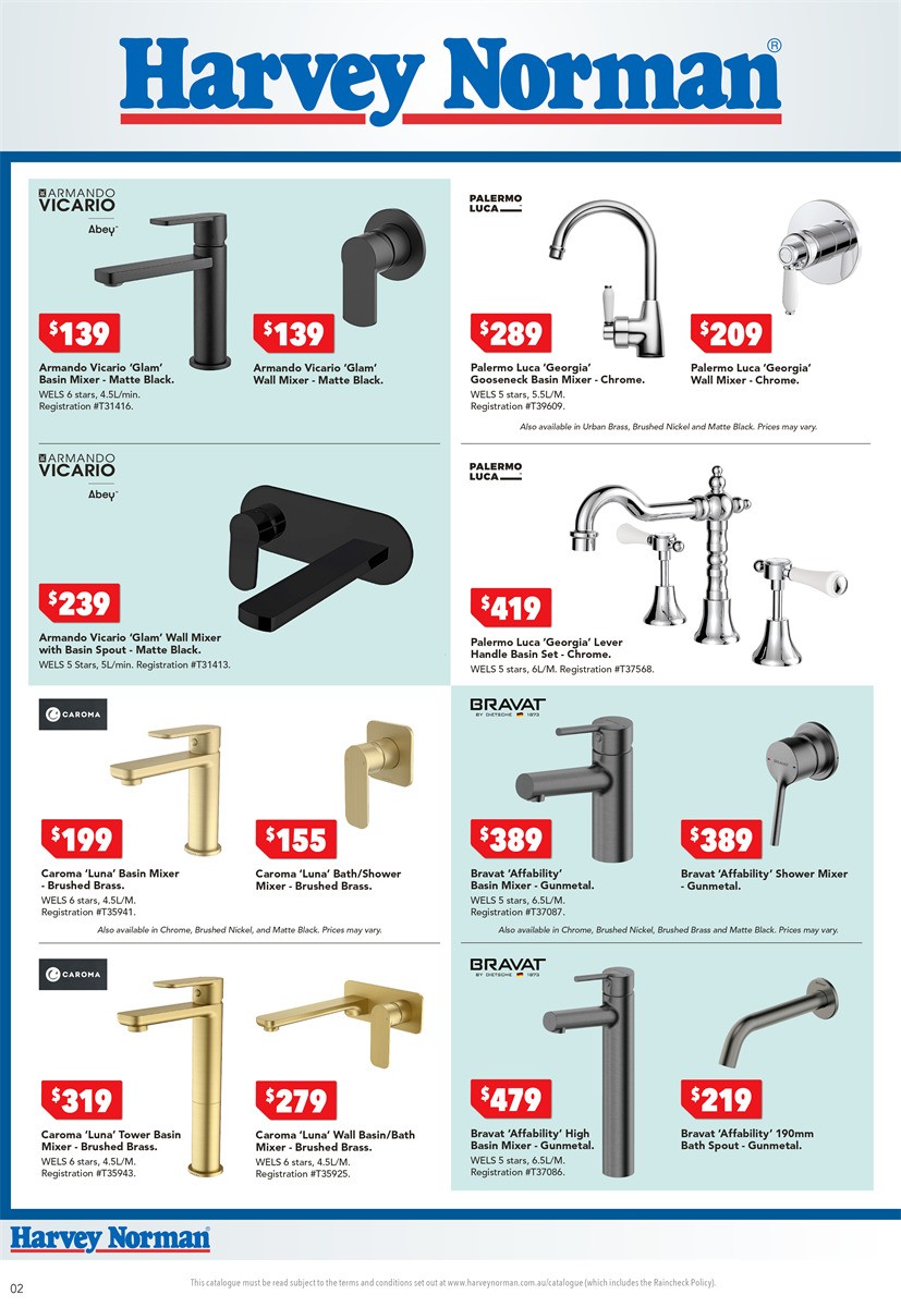 Harvey Norman Bathroom and Tiles February Catalogues from 8 February