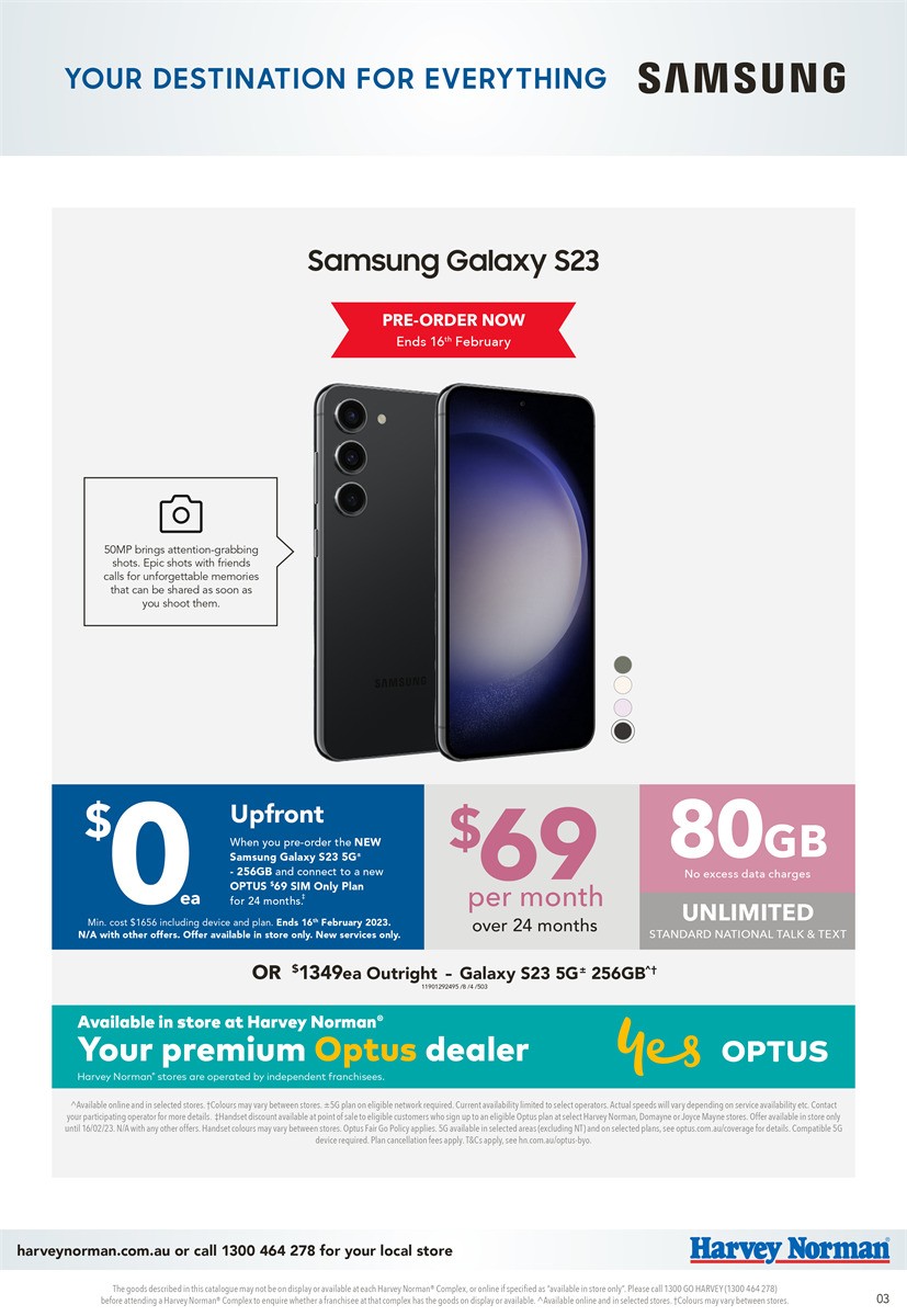 Harvey Norman Galaxy S23 Series Catalogues from 2 February