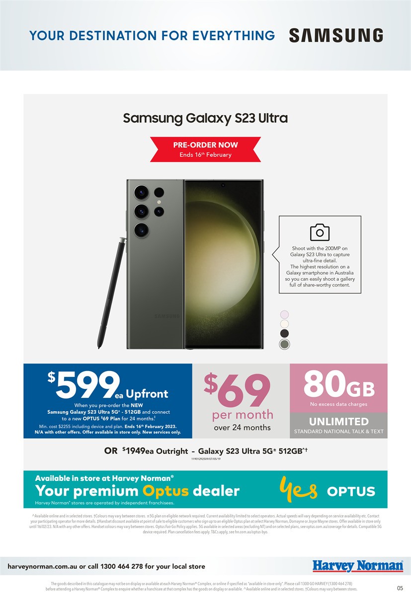 Harvey Norman Galaxy S23 Series Catalogues from 2 February