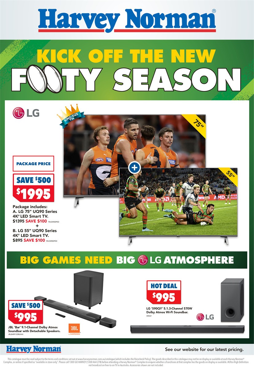 Harvey Norman Kick Off the New Footy Season Catalogues from 2 March