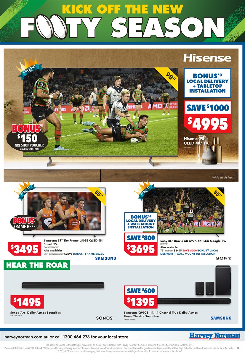 Harvey Norman Kick Off the New Footy Season Catalogues from 2 March