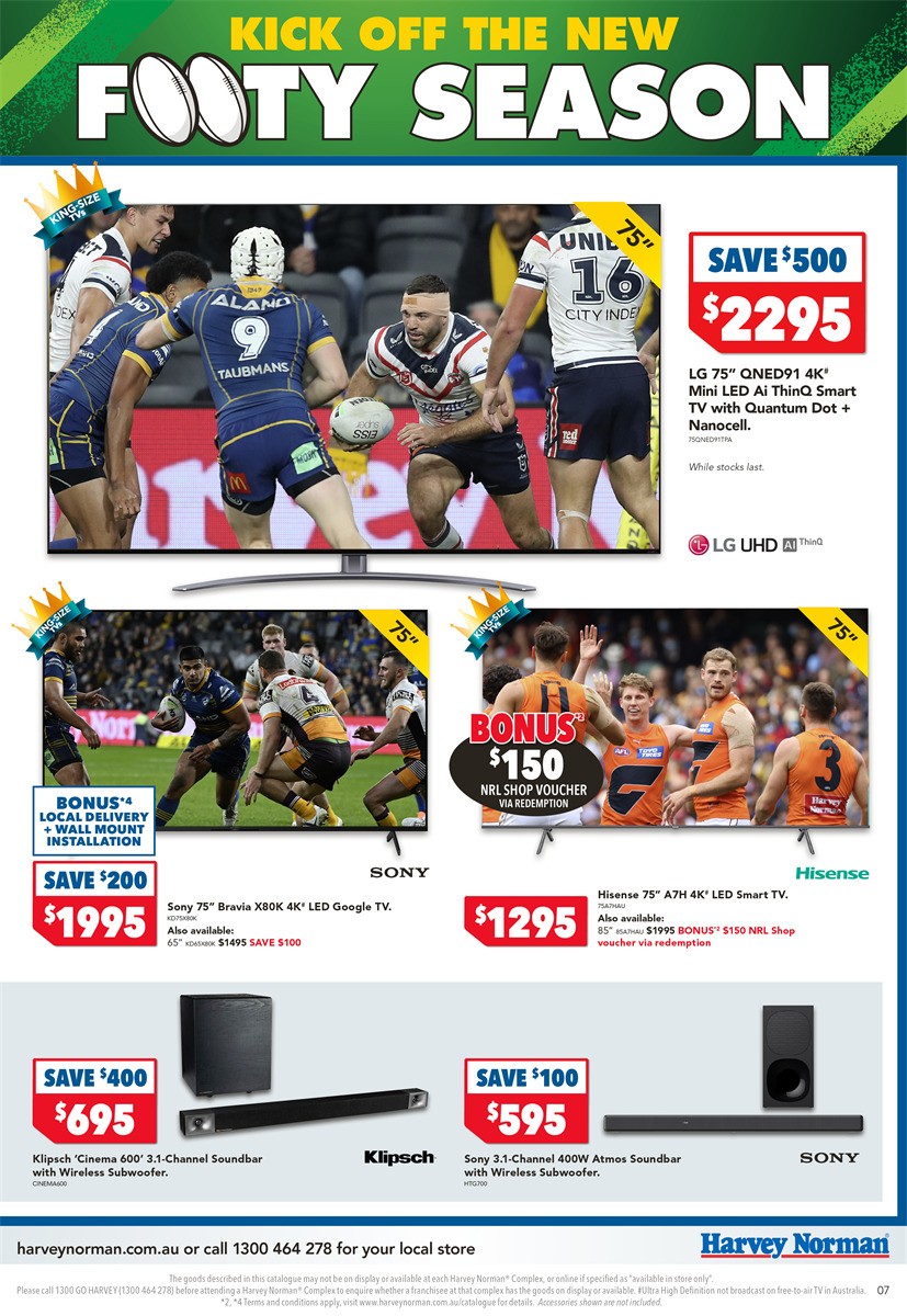 Harvey Norman Kick Off the New Footy Season Catalogues from 2 March
