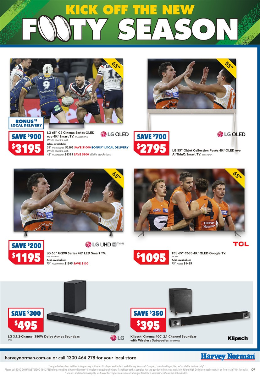 Harvey Norman Kick Off the New Footy Season Catalogues from 2 March