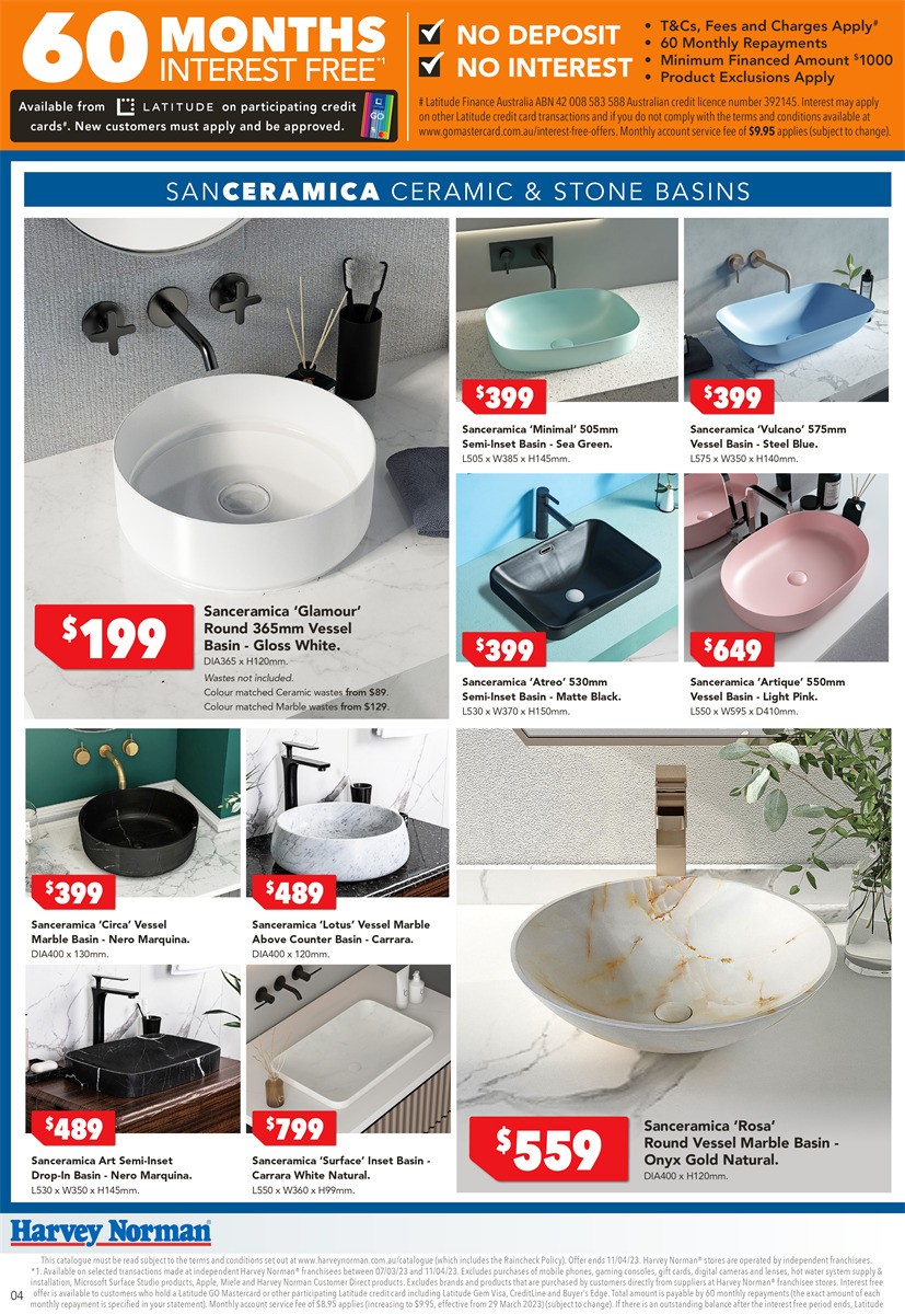 Harvey Norman March Bathroom & Tiles Catalogues from 9 March